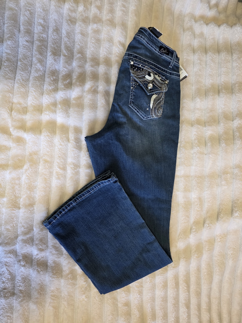 Earl Jeans Women's Dark Blue Boot Cut with Embellished Back Pockets